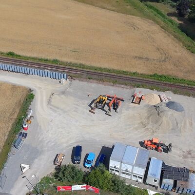 Die Baustelle Haltepunkt Isenbüttel von oben